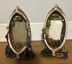 2 Picture Frames Vintage Resin Picture Frame Shape Fishing Boat Detail Fishing - Picture 1 of 17