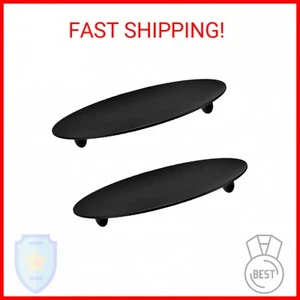YYaaloa 2 pcs Black Decorative Iron Plate Candle Holder 4.33'' Candle Stand Cand - Picture 1 of 2