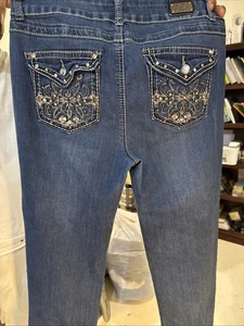 Earl Jeans Damen 10 blau Bootcut Strass bestickt Cowgirl Outdoor 36 L - Bild 1 von 6
