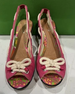 Arco de cuerda náutica SPERRY Top Sider SOUTHPORT de lona rosa talla 9 - Imagen 1 de 5