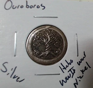 HOBO Ouroboros Schlange Lebensbaum aus einem echten WWII Silberkrieg Nickel SIGNIERT - Bild 1 von 3