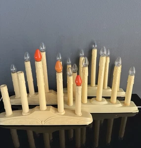 4 VTG Holiday 5 Light Candelabra Window Candle Wax Drip Electric Christmas Works - Picture 1 of 4