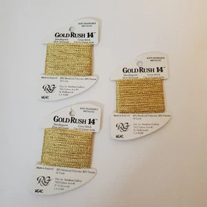 Rainbow Gallery Lot of 3 Gold Rush 14 Cross Stitch Needlepoint England Metallic - Picture 1 of 7