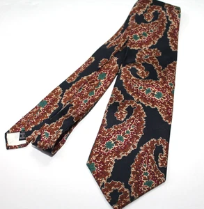 Vintage 80s Christian Dior Blue Paisley Silk Tie 4" wall Street Ivy Style - Picture 1 of 2
