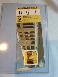 September 25, 1982 Purdue VS Notre Dame Ticket Stub Reserved Seat  - Picture 1 of 2