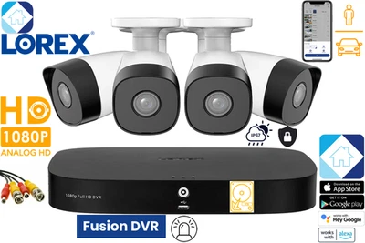 Lorex 1080p HD 8-Channel 1TB DVR Security System 4 CVI Bullet Camera D24281-2NB4 - Image 1 of 4