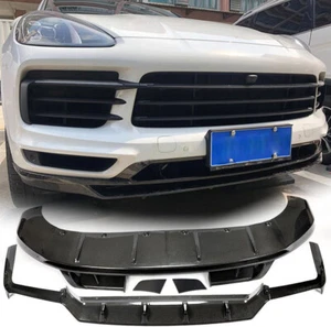 Alerón labial delantero difusor parachoques trasero carbono real para Porsche Cayenne 2018-2020 - Imagen 1 de 13