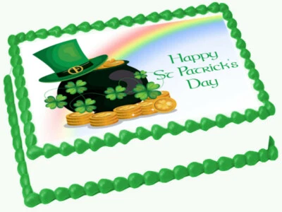 DÍA DE SAN PATRICIO Imagen de Fiesta de San Patricio Comestible Topper de Pastel  Foto 1 de 2