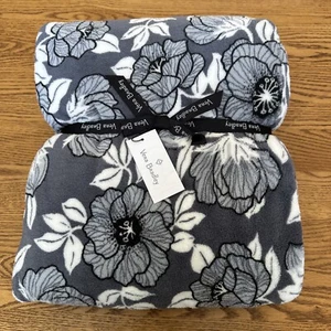 "Manta de felpa Vera Bradley Moon Shadow Meadow gris floral 80"" X 50"" nueva con etiquetas" - Imagen 1 de 5