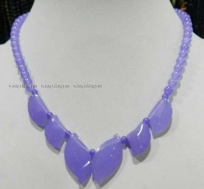 迷人! 天然亚历山大石珠宝石叶吊坠项链 18 英寸 AAA — 第 1/3 张图片