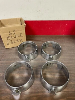 1965 BUICK ELECTRA 225 LESABRE HEADLIGHT BEZELS SET OF 4 3/22 - Image 1 of 4