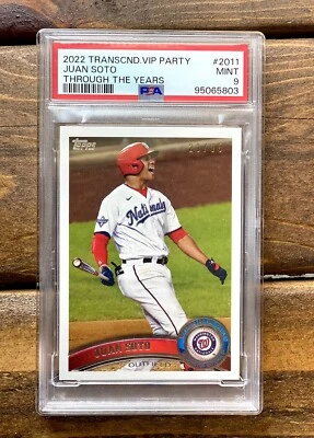 2011 Juan Soto Logo Variation 2022 Transcendent /99 through years POP 3 PSA 9 - Image 1 of 2