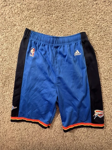 Adidas OKC Thunder NBA Basketball Replica Shorts Youth Size L Blue Cover