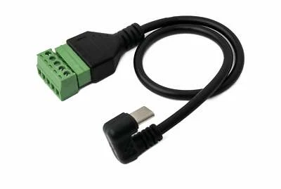 USB 3.1 Kabel 30 cm Typ C Stecker zu 5 polig Leiterstecker 180° Winkel Schwarz - Bild 1 von 4