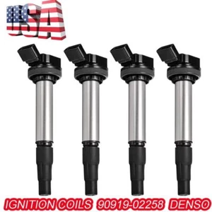 4x Genuine Ignition Coil OEM 90919-02258 Denso 673-1310 For Toyota Corolla Prius - Picture 1 of 2