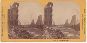 No. 9. Foot of Summer Street, 1872 Boston Great Fire stereoview by John P. Soule - Picture 1 of 2