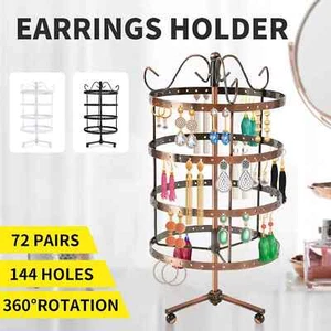 Earring Holder Stand Jewelry Display Hanging Rack Storage Metal Organizer 4 Tier - Picture 1 of 11