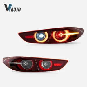 VLAND LED Tail Lights Fit For 2019-2021 Mazda3 Axela Sedan Red Lens Rear lamps - Picture 1 of 8