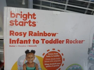 Infant to Toddler Rocker with Vibrations, Baby Seat for Girl or Rosy Rainbow - Picture 1 of 12