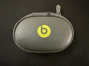 Beats By Dre Soft Carry Case Zip Storage Earbuds Gray Yellow Pouch Only - Picture 1 of 3