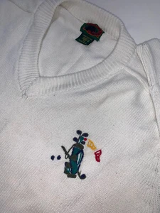 Vintage Boston Traders, Knit Sweater, Medium Cotton Golf Themed - Picture 1 of 5