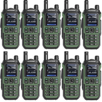 10X Baofeng UV-21 Pro V2 Walkie Talkie Long Range Tri-Band Transceiver Ham Radio