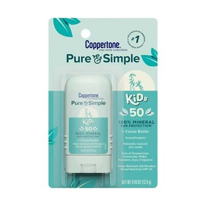 Coppertone PURE AND SIMPLE KIDS STICK, SPF 50, 0.49 OZ - Picture 1 of 1