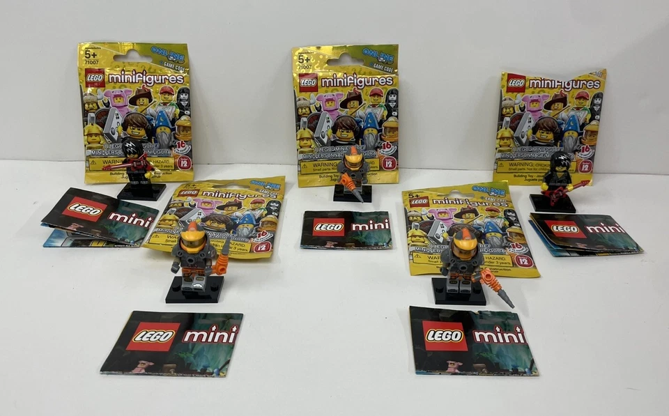 LEGO 71007 Minifigure Series 12 SPACE MINER & ROCK STAR Minifig Lot of 5 - Image 1 of 4