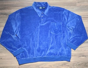 John Blair Vtg Men's Velour Long Sleeve Pull Over Collared Sweater Sz 3XL ~New~ - Picture 1 of 6