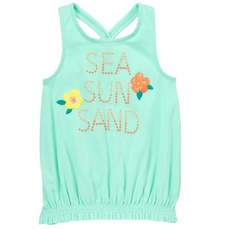 Top Gymboree Soleado Cítricos Mar Sol Arena Nuevo Con Etiquetas Niñas 10 Flores Azul Naranja Foto 1 de 1