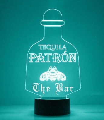 Letrero de luz LED Patrón Tequila, con control remoto, barra grabada/lámpara mancava Foto 1 de 4