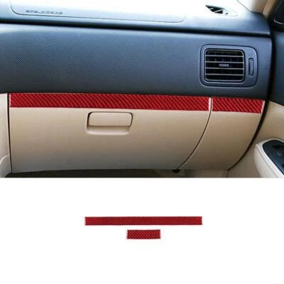 Ajuste para Subaru Forester 2005-2008 rojo fibra de carbono copiloto tablero de instrumentos moldura Foto 1 de 4