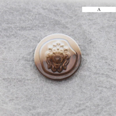 6PCS Gradient Color Metal Alloy Shank Buttons Lion Portrait Pattern High Quality - Image 1 of 4