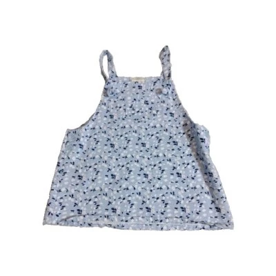 Btween Girls Blue Floral Overall Dress with Pockets 8 Casual Denim Dress - Image 1 of 4