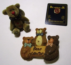 Lotto di 3 spille orsacchiotto - Boyds T.F. Wuzzies, Boyds Pawprint, collezione di orsi - Foto 1 di 3