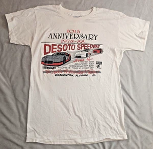 Vintage 80er DeSoto Speedway Bradenton FL 10th Anniversary Nascar - T-Shirt Large - Bild 1 von 16