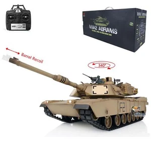 2.4Ghz Heng Long 3918 1/16 Skala 7.0 Plastik Abrams M1A2 RC Tank Barrel Recoil - Bild 1 von 13