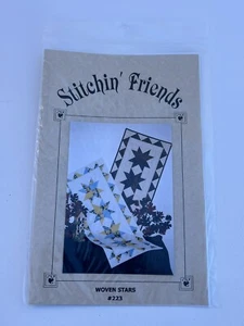 Table Runner Quilting Pattern 223 Woven Stars Stitchin Friends  16x40 New Quilt - Picture 1 of 2