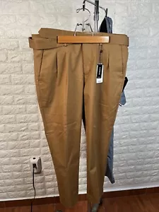 2 New Pair Express Dress Pants 34 X 30 $176 KhakiBlue Hyper Stretch With Belt - Picture 1 of 7