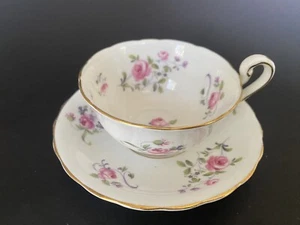 Antique Victoria Bone China Teacup Saucer Set Roses granny core - Picture 1 of 6