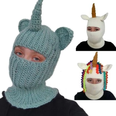 Knit Beanie Devil Horns Ears Pranky Ski Masks Photograph Prop for Women Men - image 1 of 4