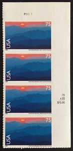 USA 2006 Air Mail Self Adhesive SG A4538 75c Smoky Mountains Strip of 4 MNH - Picture 1 of 1