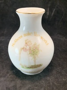 Vaso vintage World Wide Arts Holly Hobbie rotondo ceramica citazione madre - Foto 1 di 12