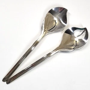 Vintage WMF Cromargan Salatbesteck 2 Stück Edelstahl Floral Blattform Korea - Bild 1 von 6