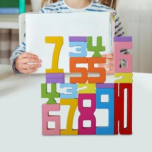 Wooden Number puzzle Block Toys Set for Family Game Ages 3+ Years Old - Picture 1 of 7