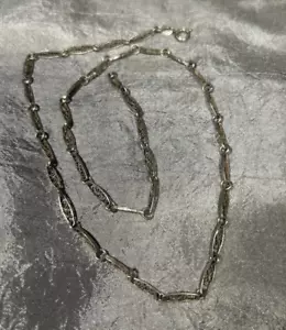 FANCY STAND ALONE STERLING SILVER CHAIN MARKED -16" LONG - Picture 1 of 3