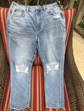 American Eagle Outfitters Mom Womens Sz 8 Denim Jeans Distressed stretch hi rise