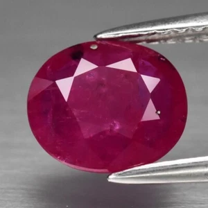 1.38 Ct Natural Purplish-Red Ruby Heated Mozambique Oval Cut Gemstone See Video - Picture 1 of 3