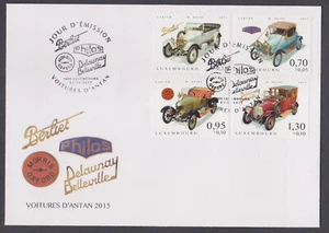 LUXEMBURGO - COCHES VINTAGE 2015 - 4V FDC - Imagen 1 de 4