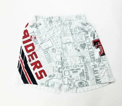 Under Armour Texas Tech Red Raiders Basketball Short Women's M White Red UJSELW - Image 1 of 2